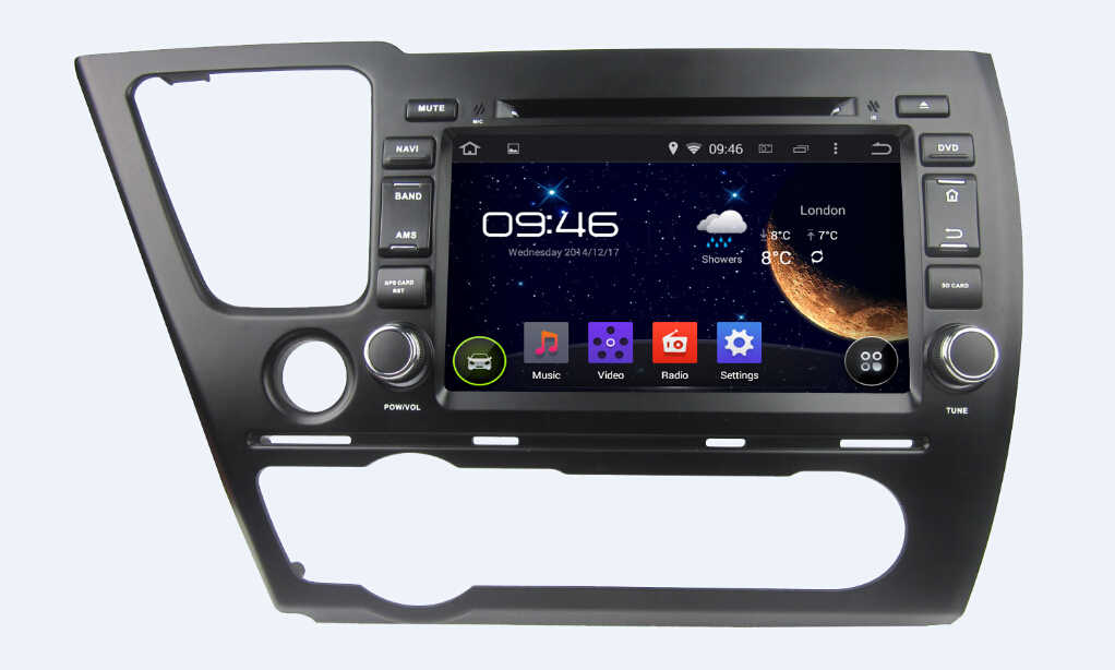 Navigatie Honda civic hybrid vanaf 2013 8 inch android 4.4 dvd